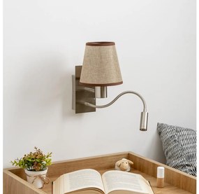 Lampă LED de perete Brilagi NUBILA 1xE27/25W/230V + LED/3W crom mat/maro