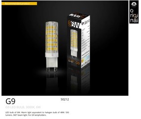Bec LED G9, 6W 3000K lumina calda SV-50212