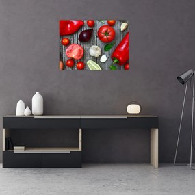Tablou pe sticlă cu legume (70x50 cm)