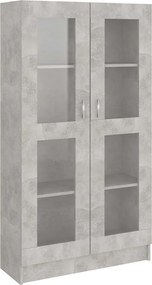 vidaXL Dulap cu vitrină, gri beton, 82,5x30,5x150 cm, lemn prelucrat