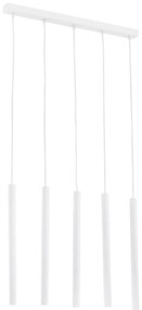 Lustra cu 5 pendule design minimalist Etna plus alb