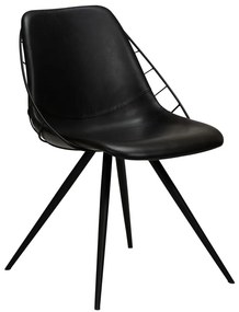 Scaun cu husă din piele artificială DAN-FORM Denmark Sway, negru