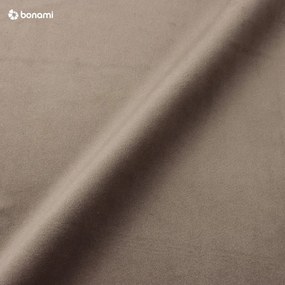 Pat matrimonial taupe tapițat cu spațiu de depozitare cu somieră 180x200 cm Hauke – Makamii