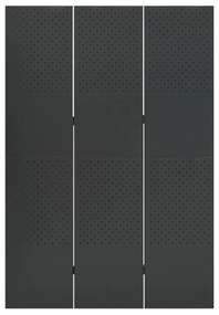 335897 vidaXL Paravan de cameră cu 3 panouri, antracit, 120x180 cm, oțel