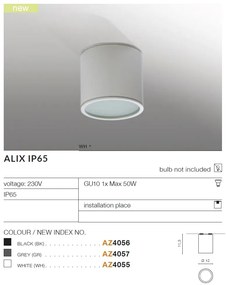 Spot aplicat pentru exterior IP65 ALIX WH