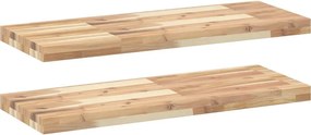vidaXL Rafturi suspendate 2 buc. 80x30x4 cm lemn masiv acacia netratat