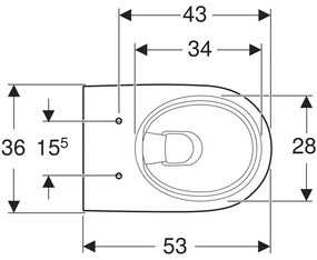 Set vas WC suspendat semirotund, rimless, cu capac soft close din duroplast, alb, Geberit Selnova