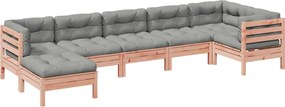 vidaXL Set canapele grădină cu perne, 7 piese, lemn masiv brad douglas