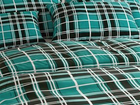 Lenjerie de pat flanelata KOSTKA verde Dimensiune lenjerie de pat: 2 buc 70 x 90 cm | 200 x 220 cm