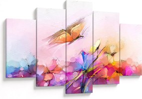 Tablou - Fluture asupra florilor, abstracție (150x105 cm)