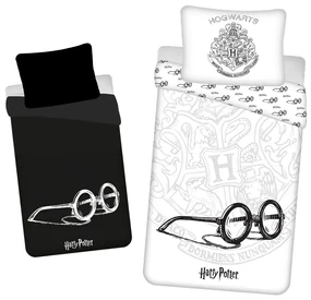 Jerry Fabrics Lenjerie de pat din bumbac luminos Harry Potter, 140 x 200 cm, 70 x 90 cm