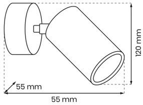 Spot de perete HUDSON 1xGU10/8W/230V negru