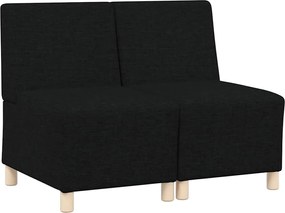vidaXL Unitate Sofa Modulară Fără Brațe 2 pcs Negru 55 x 74 x 82 cm