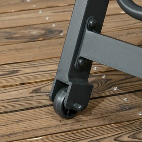 Outsunny Șezlong de soare din aluminiu și textilenă cu roți și pernă pentru cap, spătar reglabil gri deschis | Aosom Romania