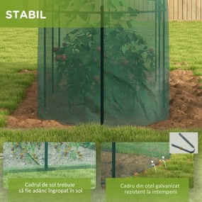 Outsunny Cort de Protecție pentru Plante, cu Ușă cu Fermoar și Țăruși de Fixare, Ideal pentru Grădină, Curte, Gazon, Culoare Verde | Aosom Romania