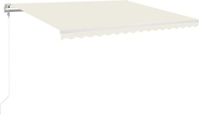 vidaXL Copertină retractabilă automat, crem, 450x350 cm
