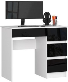 Masă PC Benicio II (Alb + Negru lucios) (D). 1069647
