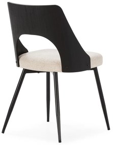 Scaune de dining negre/crem 2 buc. tapițate Gilda – MOME