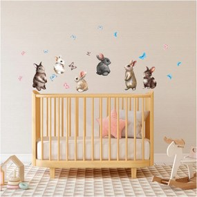 Autocolant de perete Ambiance Baby Rabbits