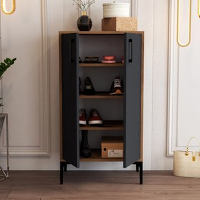 Comodă pentru pantofi Prag - Walnut, Anthracite