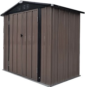 Depozit grădină pentru scule din tablă, maro / antracit, 2x1,3 m, RADOL