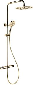 Set de duș DRAGOR cu baterie termostatică, alamă lucioasă