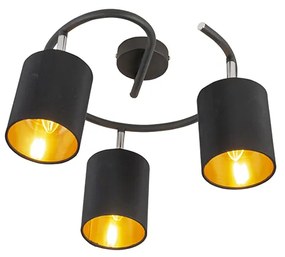 Plafoniera modernă inteligentă neagră cu 3 becuri WiFi B35 - Lofty