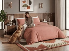 Lenjerie de pat din bumbac PLAIN BEAUTY teracota Dimensiune lenjerie de pat: 2 buc 60 x 70 cm | 200 x 220 cm