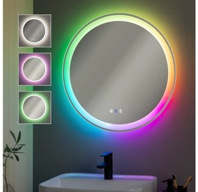 Brilagi - Oglindă încălzită AVA PRO LED RGBW cu dimmer, iluminare integrată, 18W, 230V, Ø 60 cm, IP44