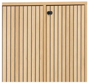 Pantofar în culoare naturală cu deschidere înclinată cu aspect de lemn de stejar 99x140x35 cm Albany – Actona