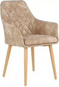 Scaun tapitat K287, bej/stejar, 58x61x85 cm