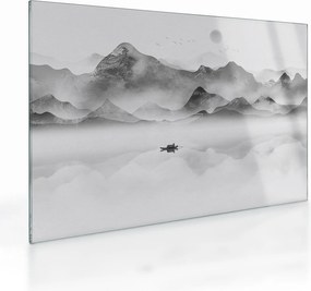 Tablou pe sticlă - Lac japonez (70x50 cm)
