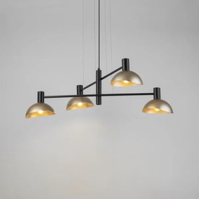 Lustră pe cablu ARTIS 4xE14/40W/230V negru/auriu