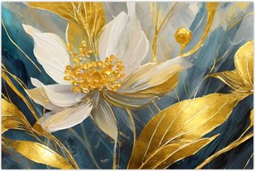 Tablou - Pictura de flori de aur (90x60 cm)