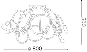 Lustră pe tijă Ideal Lux MULTIFLEX 8xE14/28W/230V