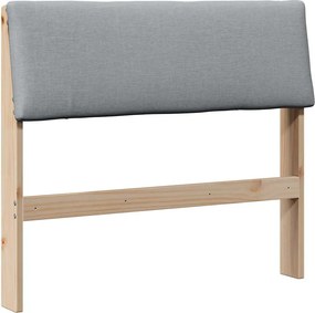 vidaXL Tăblie tapițată Gri deschis 90 cm Lemn de pin masiv