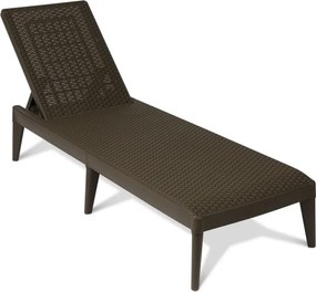 NUMANA șezlong de grădină din plastic, maro