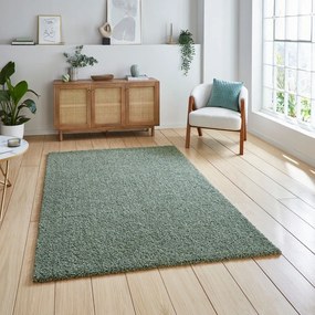 Covor verde lavabil din fibre reciclate 160x230 cm Bali – Think Rugs