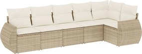 vidaXL Set canapele de grădină cu perne, 6 piese, bej, poliratan