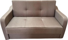 Canapea SAMY extensibila, 2 locuri, lada de depozitare, stofa maro, cadru metalic, 152x100x92 Maro, Stofa