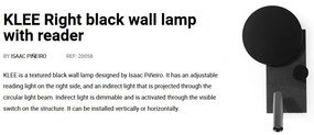 Aplica perete ambientala cu reader LED KLEE negru dreapta