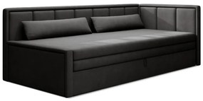 Canapea gri închis extensibilă/cu spațiu de depozitare cu tapițerie din chenille 214 cm Fulgeo – ELTAP