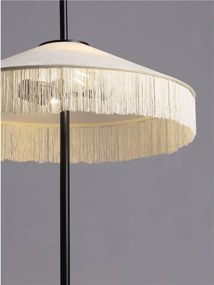 Lampadar cu abajur din catifea si franjuri bej VELVY