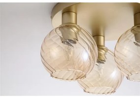 Searchlight 44521CP - Plafonieră RADIANCE, 3 x E27, 60 W, 230 V, Ø 37,5 cm, auriu