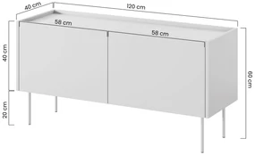 Dulap TV Desin 120 cm cu picioare metalice - stejar maslin / nagano