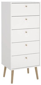 Comodă albă înaltă 50x120 cm Bodo – Tvilum