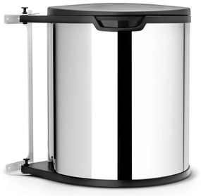 Coș de gunoi argintiu lucios încorporat din oțel 15 l – Brabantia