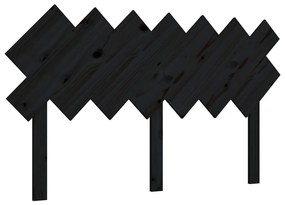 819229 vidaXL Tăblie de pat, negru, 151,5x3x81 cm, lemn masiv de pin