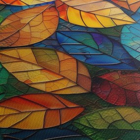Tablou - Mozaic din frunze (cu ceas) (90x30 cm)