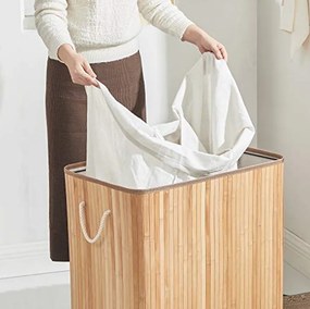 OFERTA Cos de rufe bambus cu trei compartimente LECEBY II. calitate